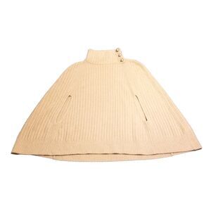 Zadig & Voltaire Poncho Cape Sleeve Cashmere Sweater Brown One Size Turtleneck